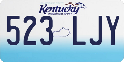 KY license plate 523LJY