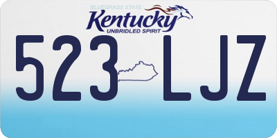 KY license plate 523LJZ