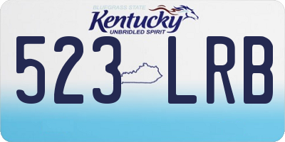 KY license plate 523LRB