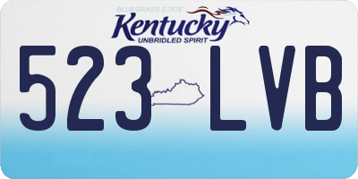 KY license plate 523LVB