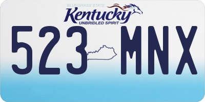 KY license plate 523MNX