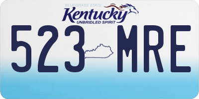 KY license plate 523MRE