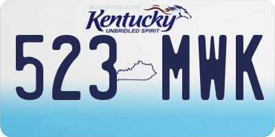 KY license plate 523MWK