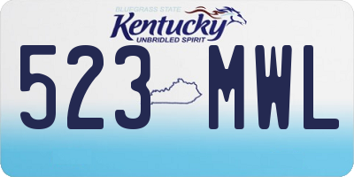 KY license plate 523MWL