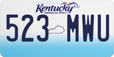 KY license plate 523MWU