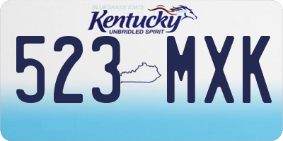 KY license plate 523MXK