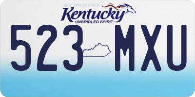 KY license plate 523MXU