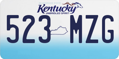 KY license plate 523MZG