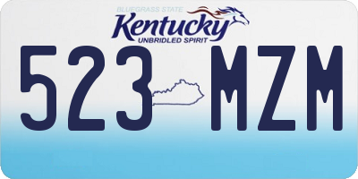 KY license plate 523MZM