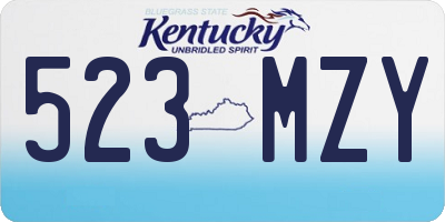 KY license plate 523MZY
