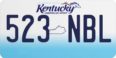 KY license plate 523NBL