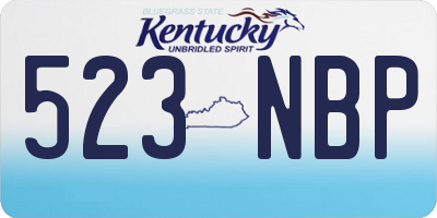 KY license plate 523NBP