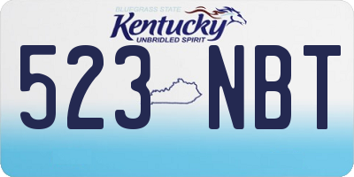 KY license plate 523NBT