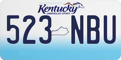 KY license plate 523NBU