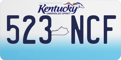 KY license plate 523NCF