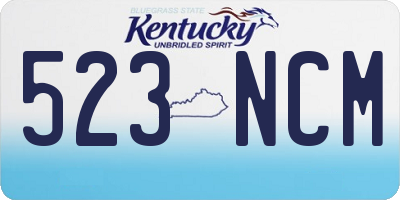 KY license plate 523NCM