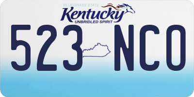 KY license plate 523NCO