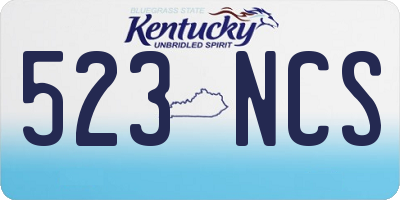 KY license plate 523NCS