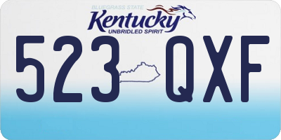 KY license plate 523QXF