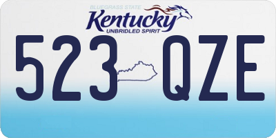 KY license plate 523QZE