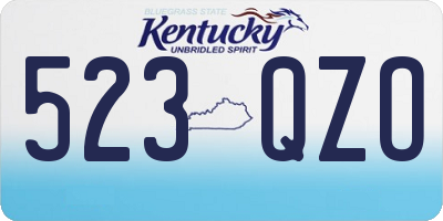 KY license plate 523QZO