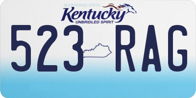 KY license plate 523RAG