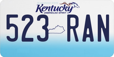 KY license plate 523RAN