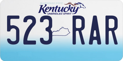 KY license plate 523RAR