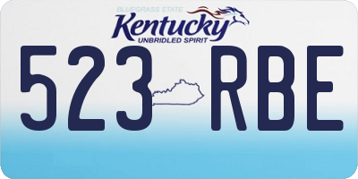 KY license plate 523RBE