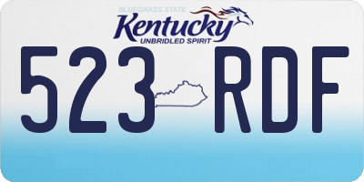 KY license plate 523RDF