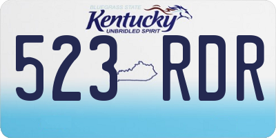 KY license plate 523RDR
