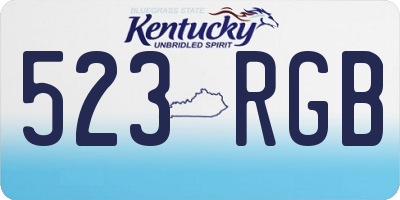 KY license plate 523RGB