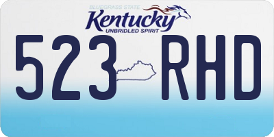 KY license plate 523RHD