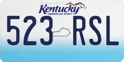 KY license plate 523RSL