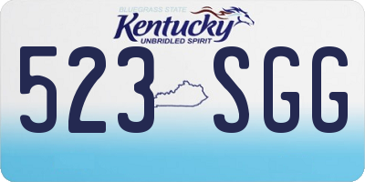 KY license plate 523SGG