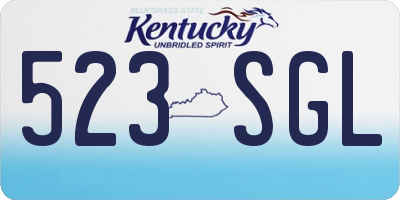KY license plate 523SGL