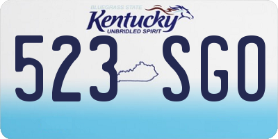 KY license plate 523SGO