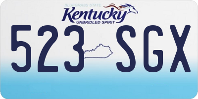 KY license plate 523SGX