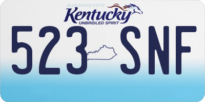 KY license plate 523SNF