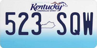 KY license plate 523SQW