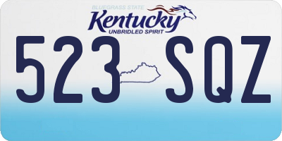 KY license plate 523SQZ