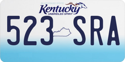 KY license plate 523SRA