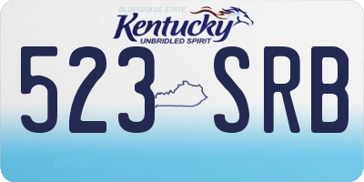 KY license plate 523SRB