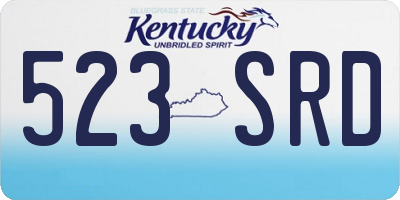 KY license plate 523SRD