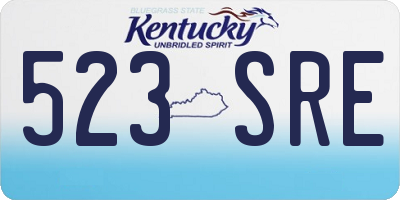 KY license plate 523SRE
