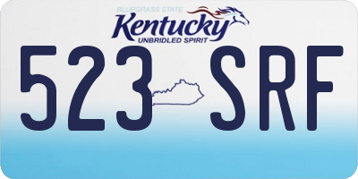 KY license plate 523SRF