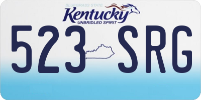 KY license plate 523SRG