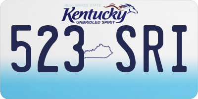 KY license plate 523SRI