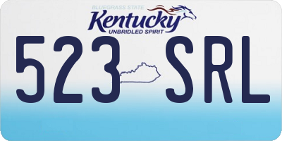KY license plate 523SRL