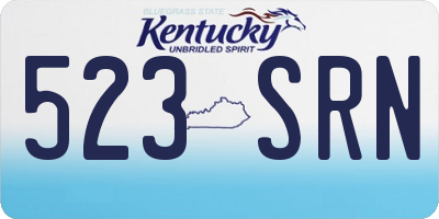 KY license plate 523SRN